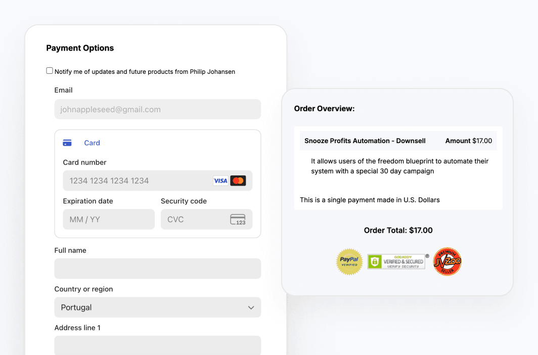 Embedded checkout