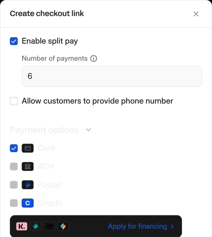 Payment installments
